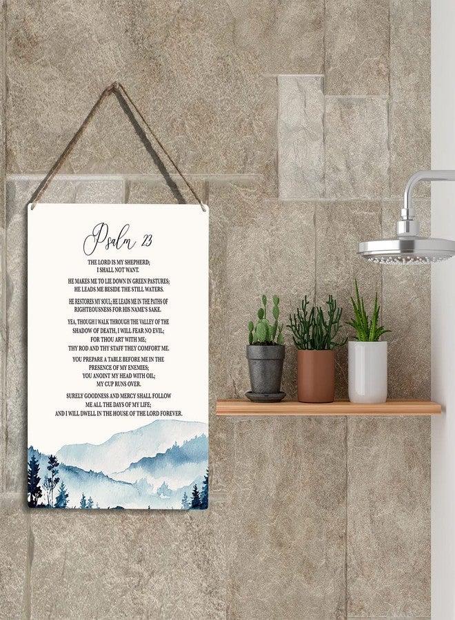 YCYD Christian Gifts Wall Decor Psalm 23 The Lord is My Shepherd Bible Verse Wall Art Christian Religious Wall Decor Rustic Wooden Hanging Sign for Home Office Baptism Decorations Gifts 8 x 10 Inches - Image 5